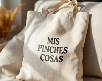 Mis Pinches Cosas-draagtas, grappig cadeau, canvas draagtas, Mexicaanse draagtas, canvas tas, 100% katoen, grappige draagtas, draagtas boodschappen