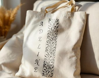 Personalized Tote Bag, Custom Name Gift, Canvas Tote Bag, Custom Tote Bag, 100% Cotton, Cute Tote Bag