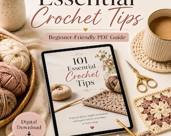 Nybörjarvirkningsguide PDF, 100+ viktiga tips, maskor, amigurumi, mormorsrutor (digital nedladdning)
