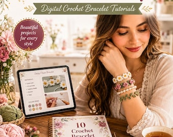 DIY Crochet Bracelet Tutorials Bundle | Handmade Wrist Jewelry Guide | Step-by-Step PDF Patterns