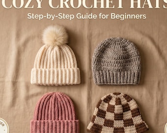 Beginner Cozy Crochet Hats Patterns – Beanies, Bucket Hats, PDF Guide