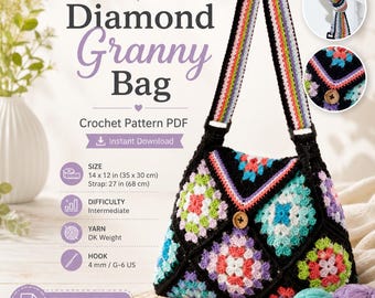 Diamond Granny Bag Crochet Pattern (PDF Download)
