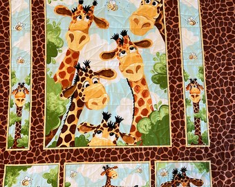 Monogrammed Baby or Toddler Giraffe quilt