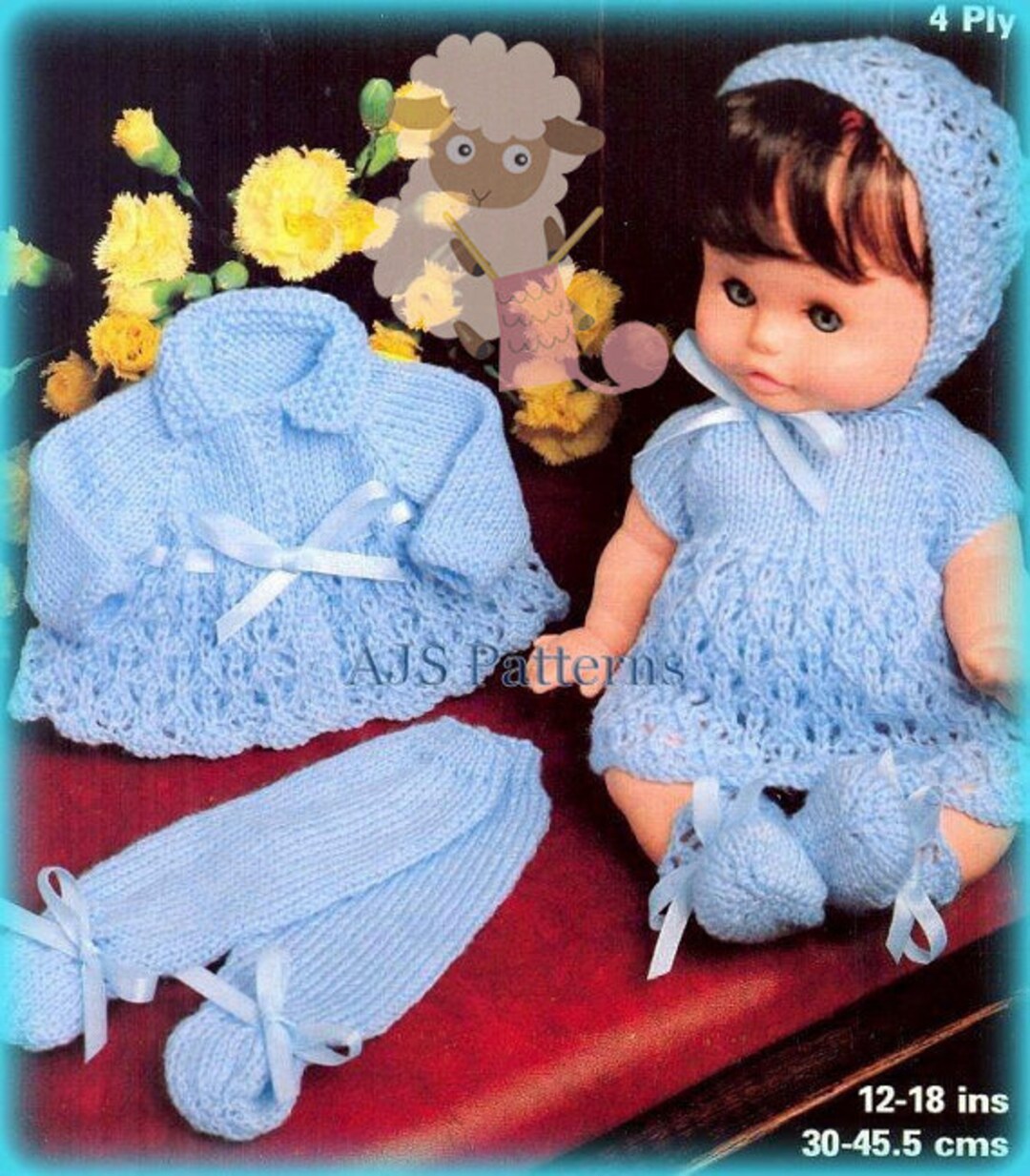 Digital PDF Knitting Pattern Baby Dolls Clothes Set to Fit Etsy