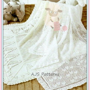 PDF Knitting Pattern - 2 Beautiful Baby Shawls - Hearts and Paisley Designs - Instant Download