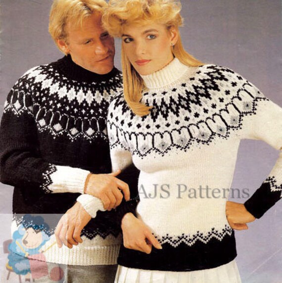 PDF Knitting Pattern Unisex Fair Isle 
