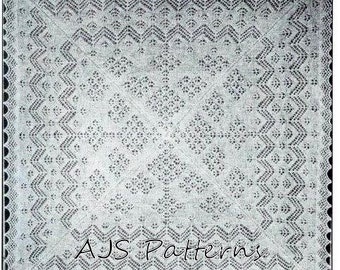 PDF Knitting Pattern for a Beautiful Cobweb Fine 1 Ply Shetland Baby Shawl - Instant Download
