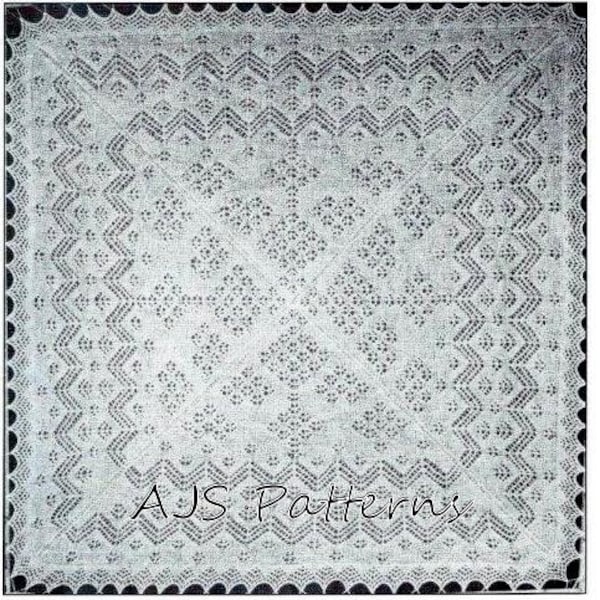 PDF Knitting Pattern for a Beautiful Cobweb Fine 1 Ply Shetland Baby Shawl - Instant Download