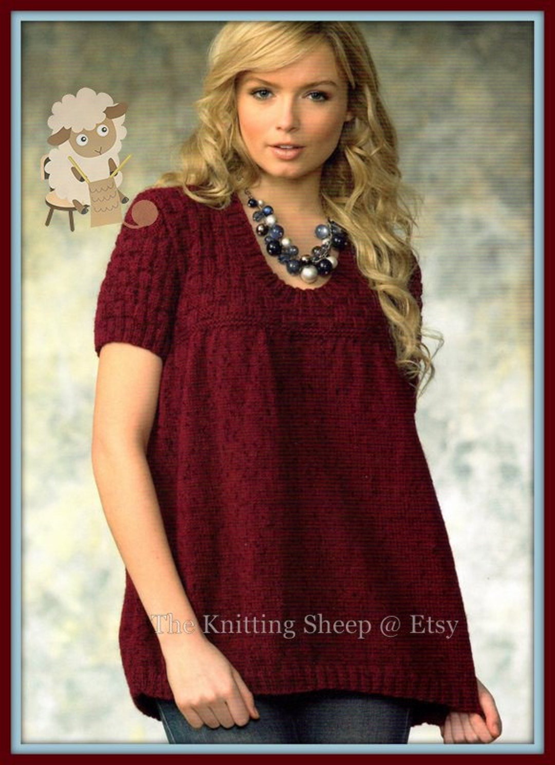 PDF Knitting Pattern Ladies Smock Style Sweater-top-jumper - Etsy UK