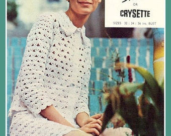 PDF Crochet Pattern - 1960's Suit Modelled by Twiggy  - Retro Chic - Instant Download