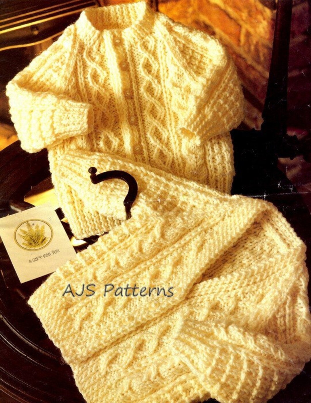 PDF Knitting Pattern Aran Cardigans Chest Sizes 18 to 24 - Etsy