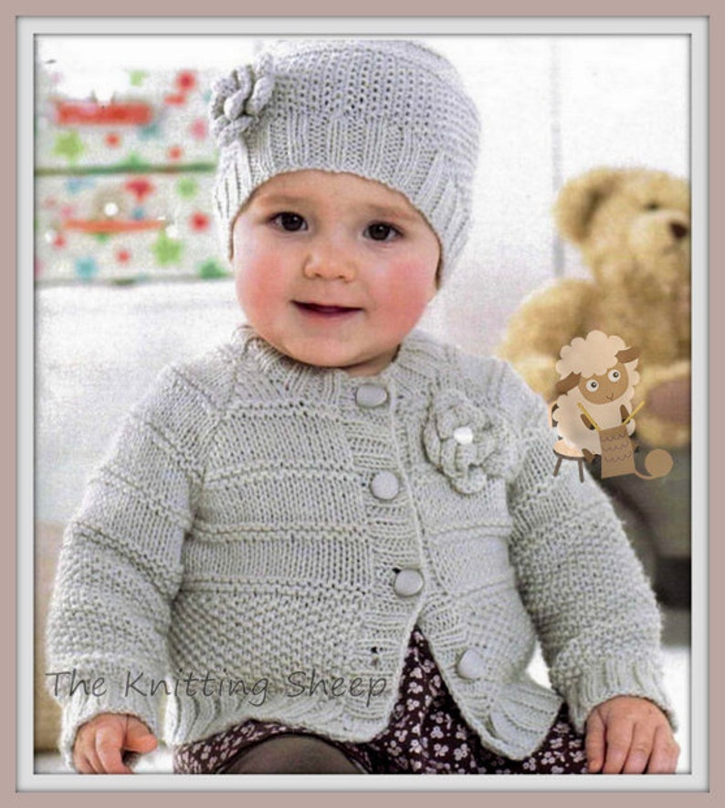 PDF Knitting Pattern Baby Girls & Childs Flower Motif Etsy