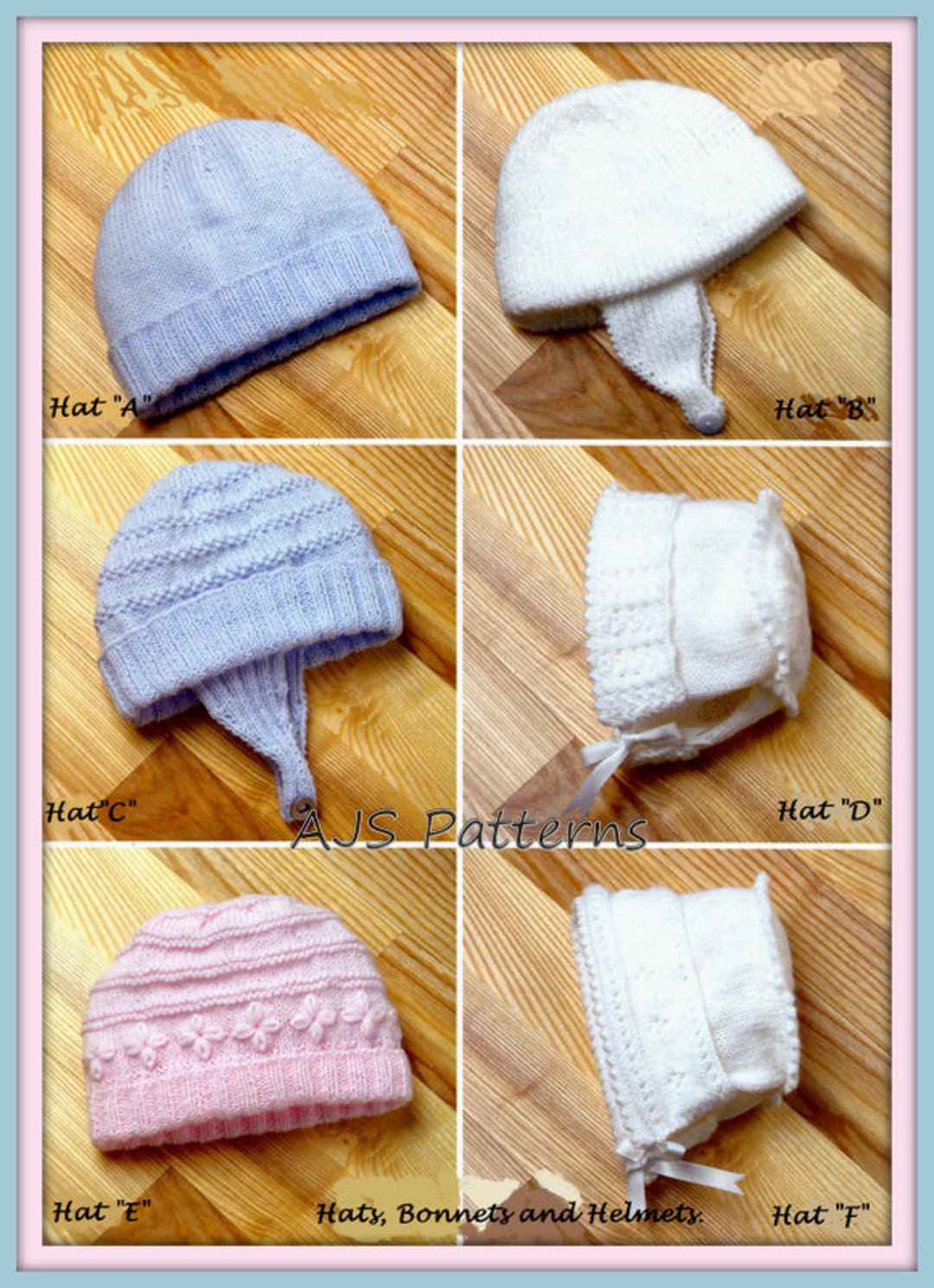PDF Knitting Pattern Babies Hats Helmets & Etsy