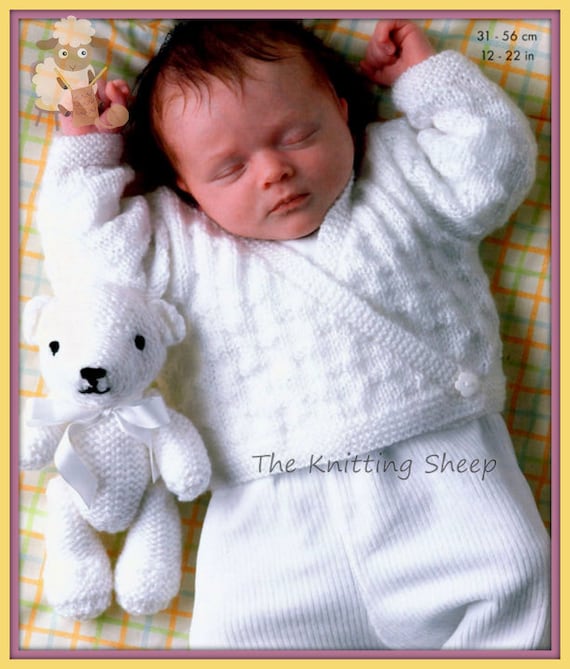 baby wrap over cardigan knitting pattern