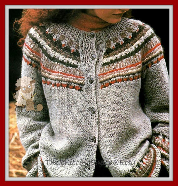 PDF Knitting Pattern Ladies Fair Isle 