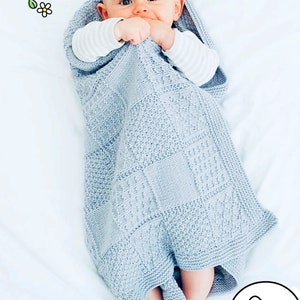 PDF Knitting Pattern - 2 Delightful Baby Blankets/Throws - Textured & Diamond Designs - Instant Download