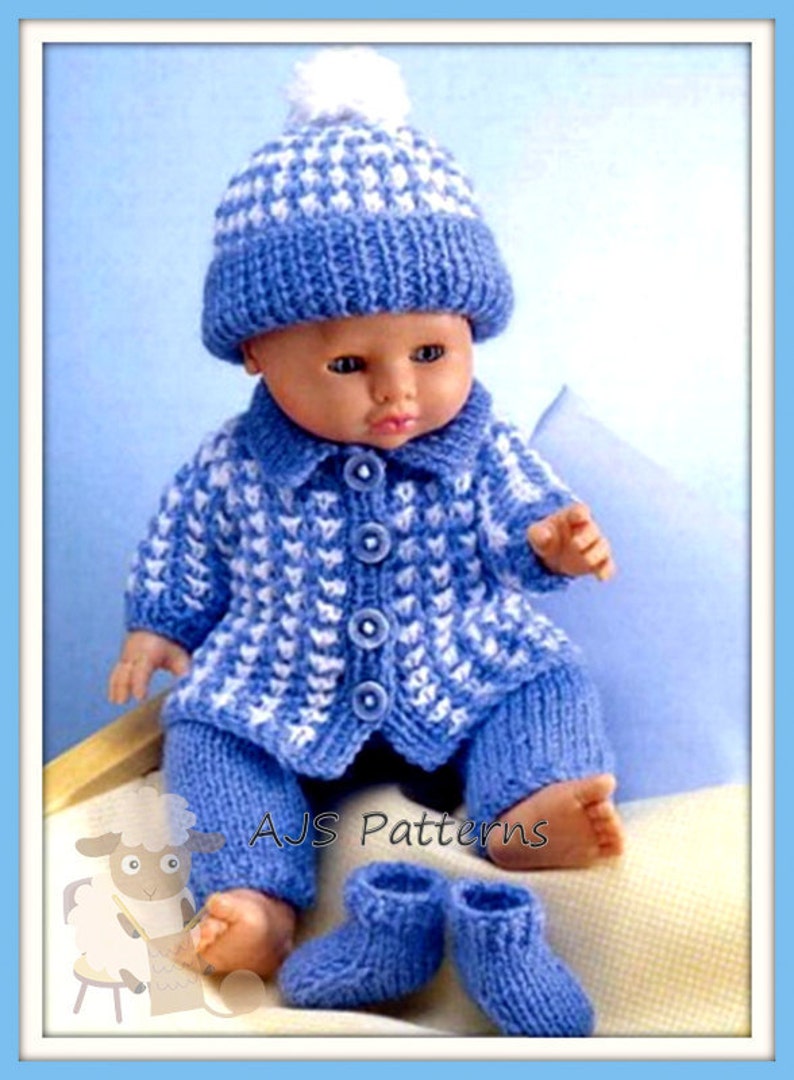 PDF Knitting Pattern Baby Dolls Clothes Set to Fit Dolls of | Etsy