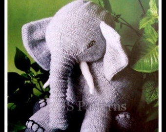 PDF Knitting Pattern for Loveable Elephant Toy - easy to knit Pattern - Instant Download