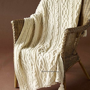 PDF Knitting Pattern - Aran Afghan/Throw/Blanket - Lovers Knot Design - Instant Download