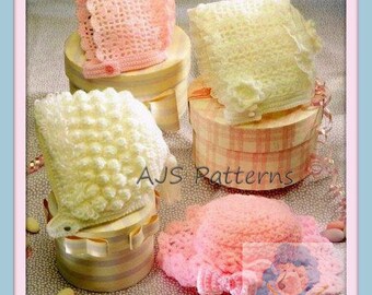 PDF Crochet Pattern - Babies and Toddlers Hats and Bonnet - Instant Download