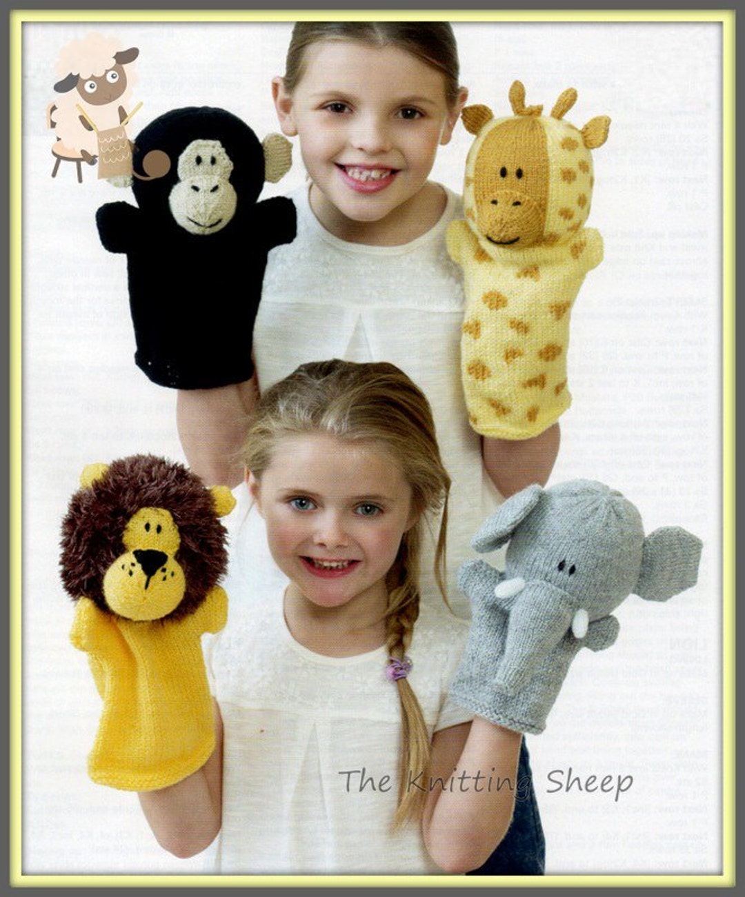 PDF Knitting Pattern Jungle Animals Glove Puppets Instant Etsy