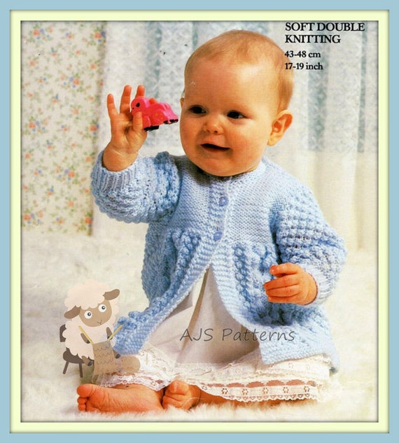 Knitting pattern easy Cute bramble stitch chunky Childs Jacket fits 18-22/"