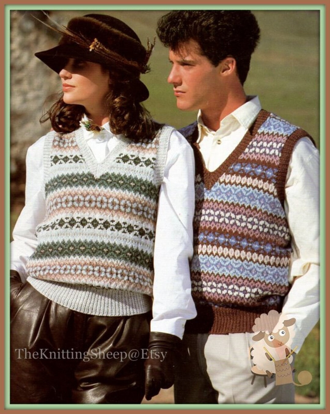 PDF Knitting Pattern for His and Hers Fair Isle Nordic Waistcoats ...