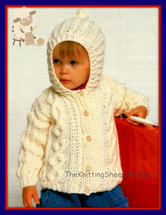 chunky baby jacket knitting pattern