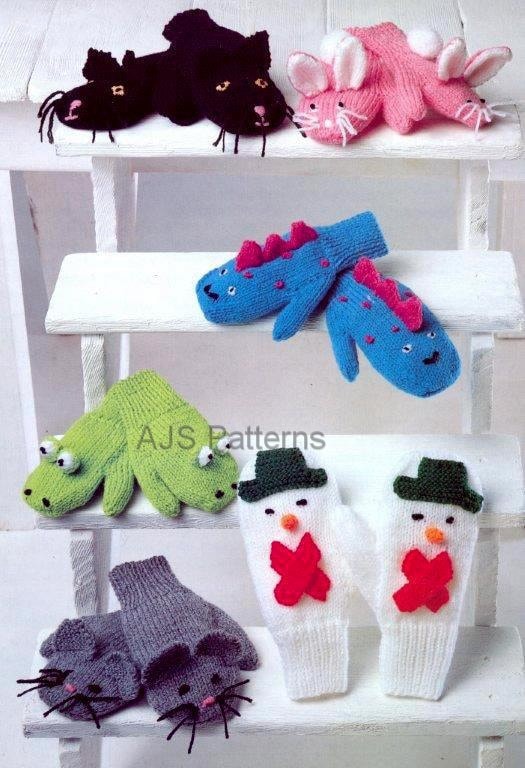 PDF Knitting Pattern for Childrens Novelty Play Mittens in Etsy