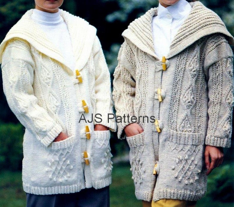 PDF Knitting Pattern for a Ladies Sailor Collared Aran Jacket Etsy