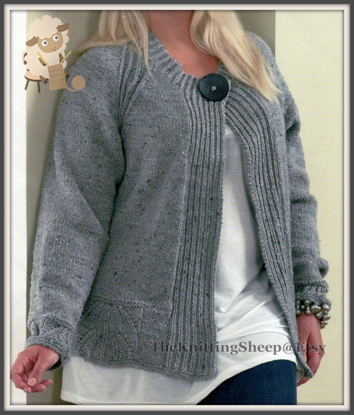 PDF Knitting Pattern for Plus/larger Lady Size ARAN Cardigan & Etsy