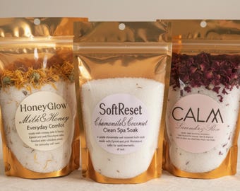 Luxury Bath Soak Set: Himalayan & Epsom Salts, Aromatherapy Spa