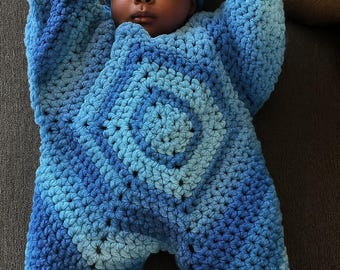 Mönster för virkad sovpåse med stjärna: Nybörjare med babyvimplar (PDF-handledning)