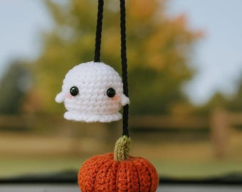 Patrón de adorno de calabaza y coche fantasma de crochet: Decoración espeluznante para Halloween (patrón en PDF)