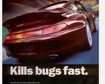 Porsche Kills Bugs Fast Print AD | POSTER