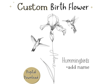 Custom Birth Month Flower Bouquet: BirthFlower Gift, Digital-gift, Personable Names (Digital Download)