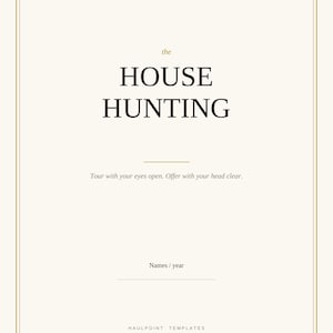 House Hunting Planner Printable | 80 Page Home Buying Organizer, Tour Pages, Offer Tracker, Hyperlinked PDF