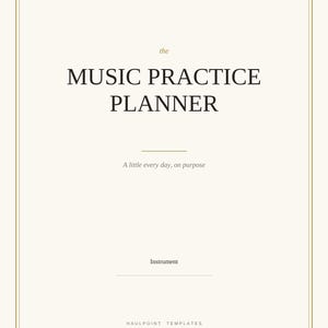 Music Practice Planner Printable | 64 Page Practice Log, Lesson Notes, Repertoire Tracker, Hyperlinked PDF