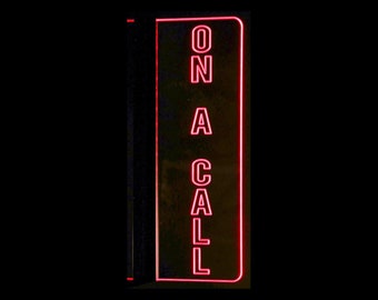 ON A CALL Recording Flag Left Side or Flat to Wall Mount 11" Home Studio Acrylic Lighted Edge Lit Led Sign Full Size 18804 Made in the USA