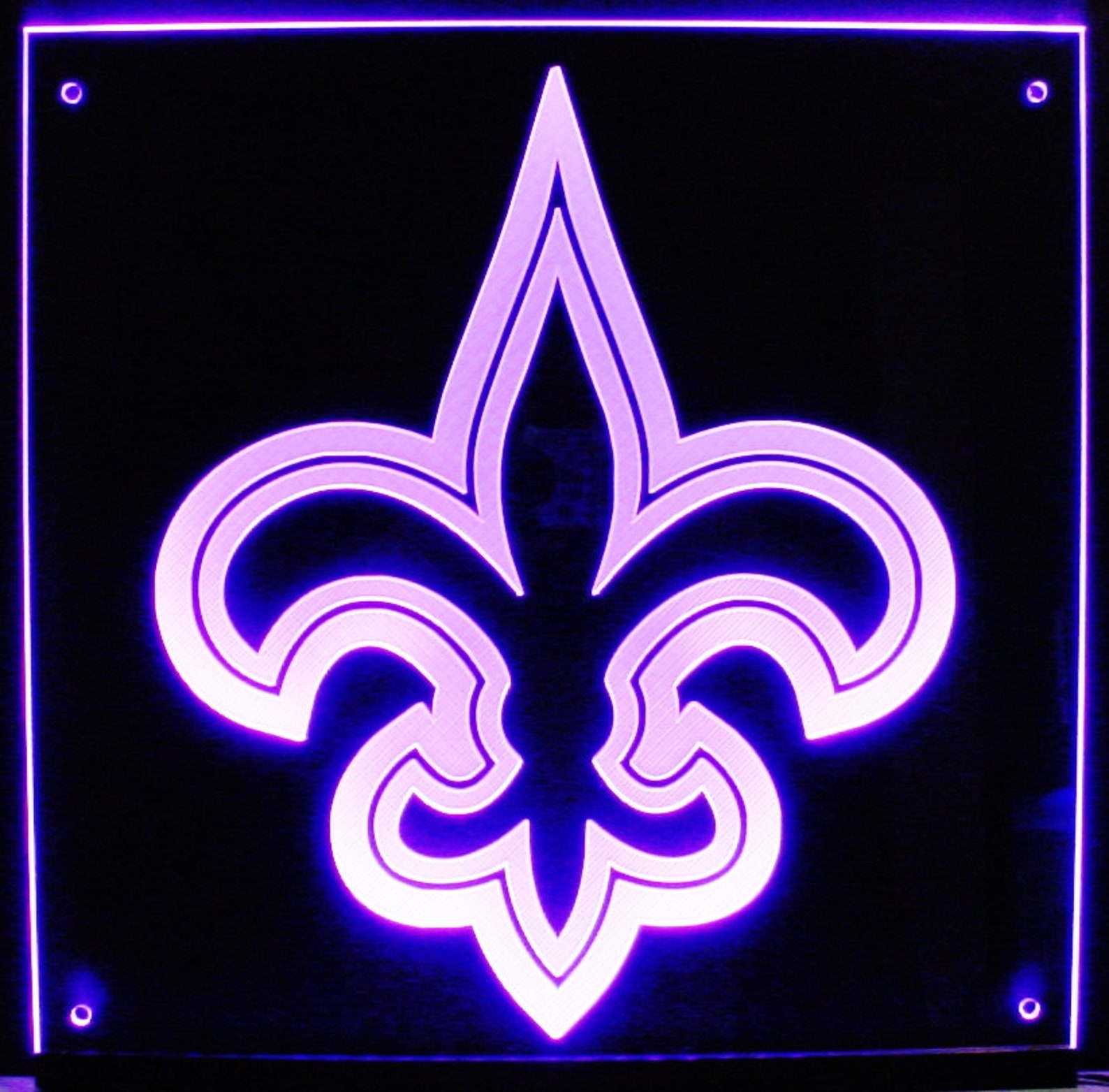 Fleur De Lis Flower Company Business Logo Acrylic Edge Lit Led Etsy