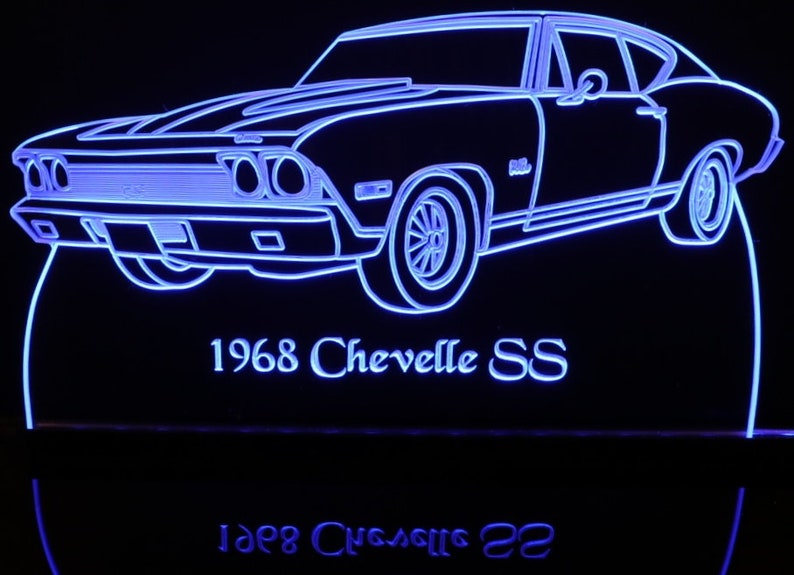 1968 Chevelle Ss Acrylic Lighted Edge Lit 15 Led Sign 12 Etsy