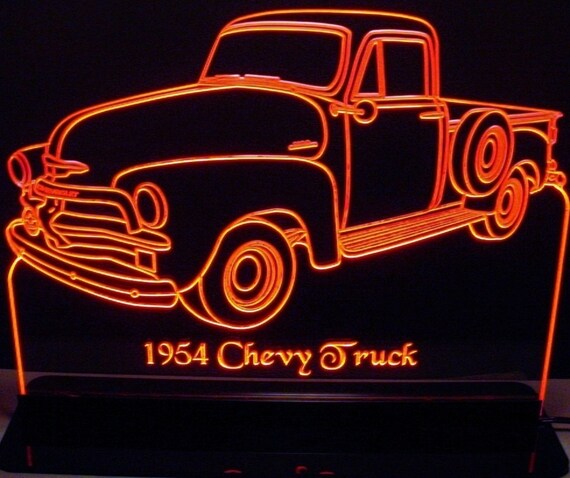 1954 Chevy Pickup Truck Acrylic Lighted Edge Lit Led Sign 54 Etsy