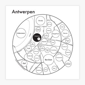 Antwerp Map Letterpress Print 8&quot;x8&quot;