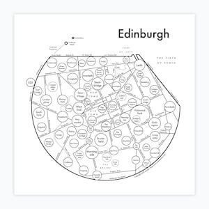 Edinburgh Map Letterpress Print