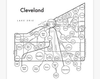 Cleveland Letterpress Print 8"x8"