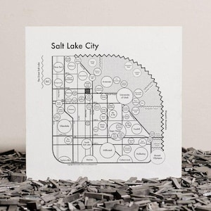 Salt Lake City Screenprint 17.5&quot;x17.5&quot;