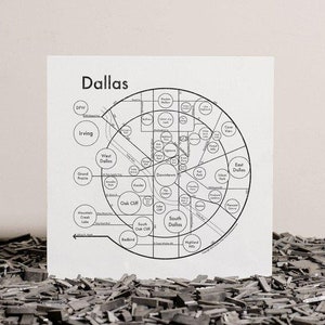 Dallas Map 17.5&quot; x 17.5&quot; Screenprint