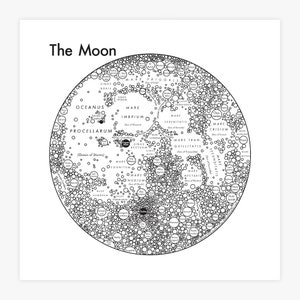 Moon Map 17.5x17.5 Screenprint - Etsy