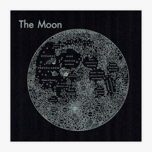 Moon Map Letterpress Imprimer 8"x8 »