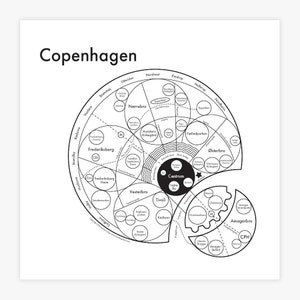 Copenhagen Letterpress Map Print 8&quot;x8&quot;